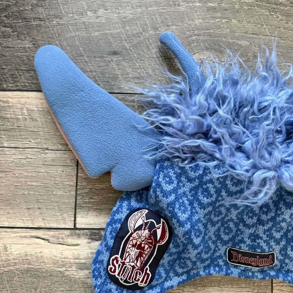 Disneyland Resort Stitch Experiment‎ 626 Knit Lined Beanie Fleece Hat Plush Ears - Picture 12 of 14